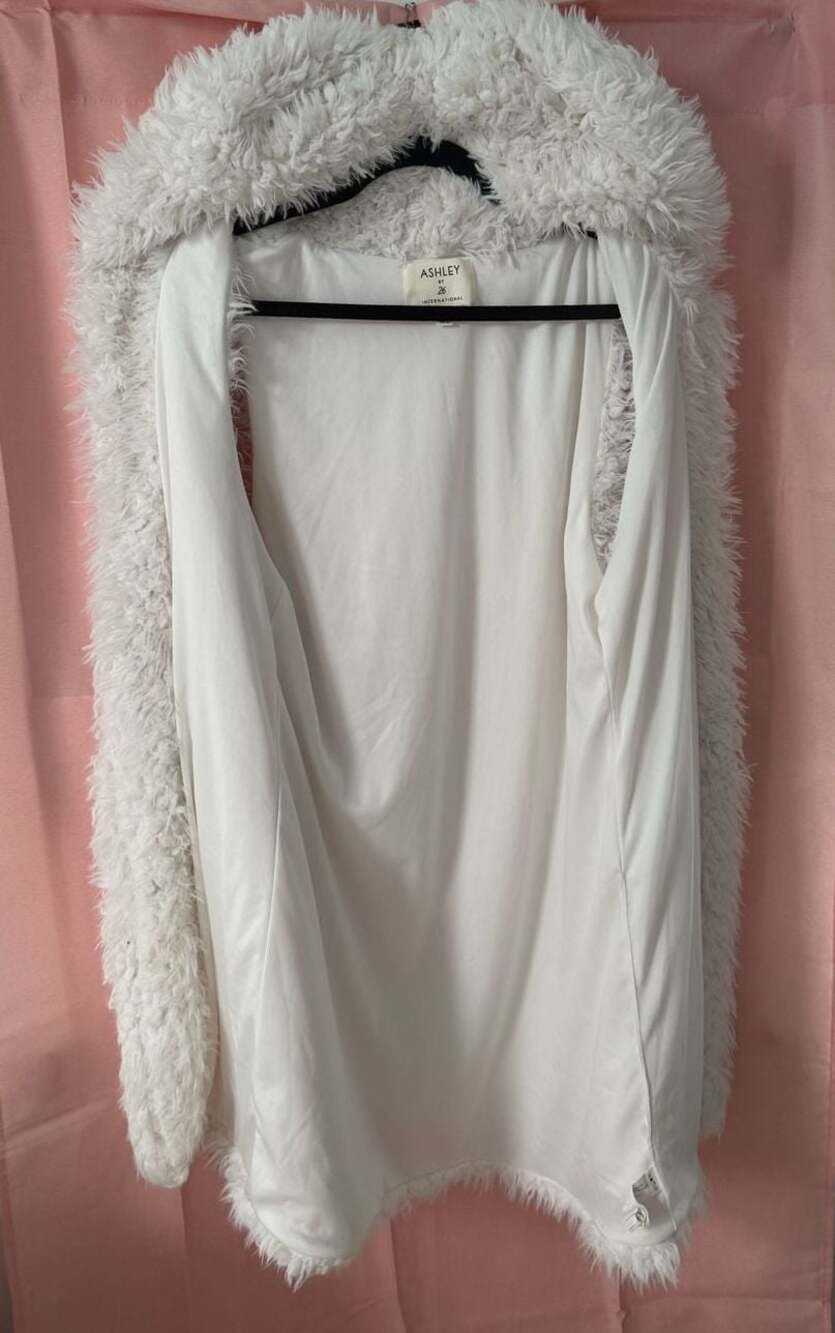 Ashley by 26 International Faux Fur Sleeveless Hooded Vest